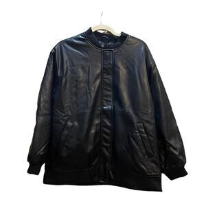 ASOS Faux Leather Black Biker Jacket Size 2